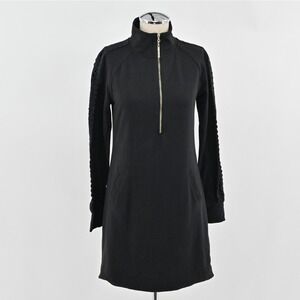 Lilly Pulitzer Skipper Half Zip Dress Womens Size XS Black Cotton French Terry